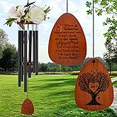 HN HAIINAA Memorial Wind Chimes for Outside, Sympathy Wind Chimes with Sympathy Flowers, Memorial Wind Chime for Loss of Loved One Mother Father, Outdoor Remembrance Gift for Funeral