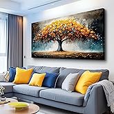 KELIYUAN Large Wall Art For Living Room Canvas Wall Decor For Bedroom Office Restaurant Mural Abstract Tree Landscape Wall Pictures prints Artwork Ready To Hang Modern Aesthetic Home Decor 24x48In
