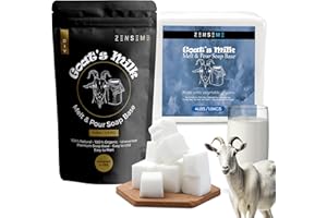 ZENSEME 4 LBS Goats Milk Soap Base | Melt and Pour Supplies Kit for Soap Making - SLS/SLES & PEG free | Gentle & Natural Organic Vegetable Ingredients | Make Your Own Bulk For Adult Soapmaker - Easy to Cut