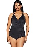 Amazon Brand - Coastal Blue Women's Plus Size Control One Piece Swimsuit