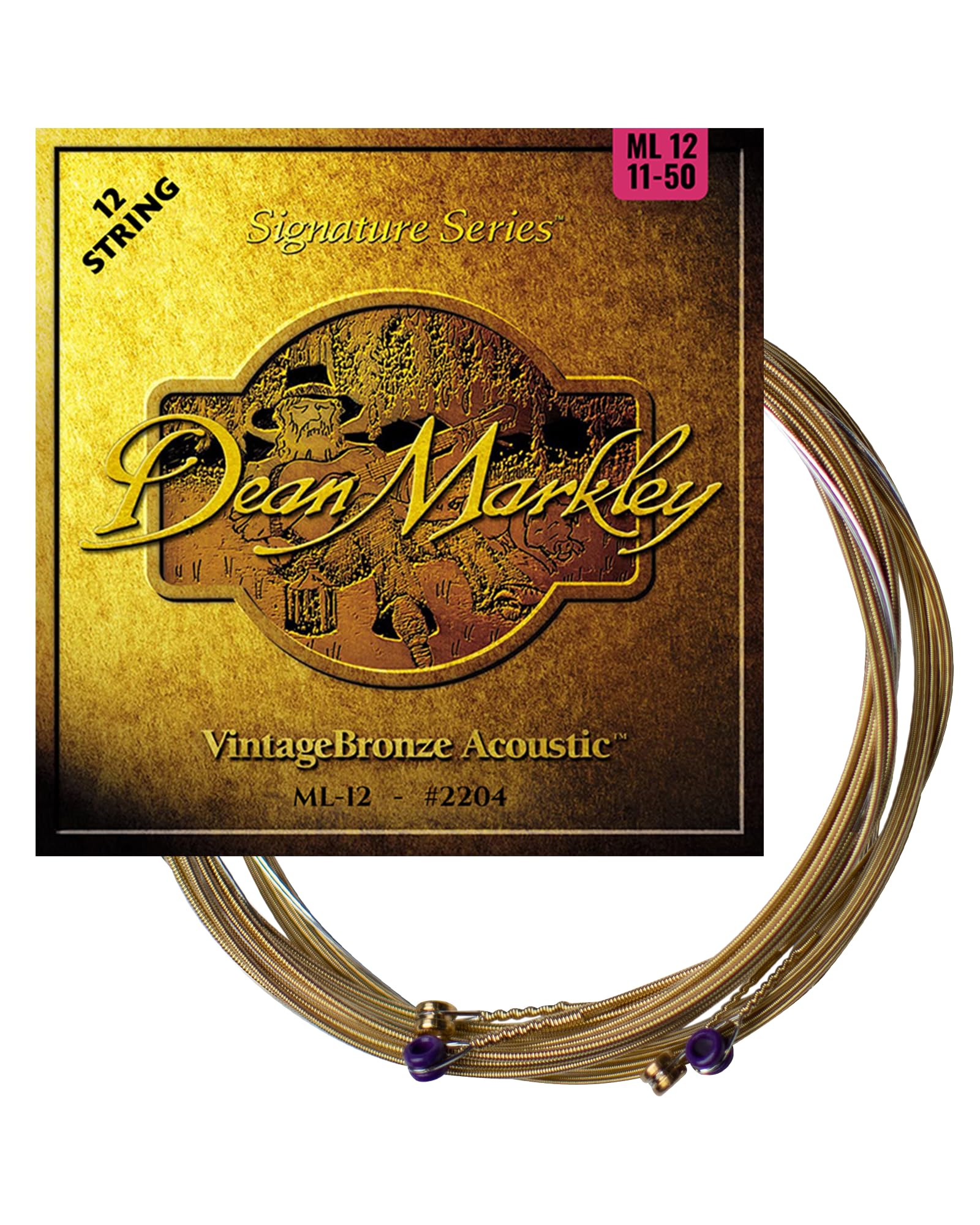 Dean Markley 2204 Acoustic Light 12 Guitar Strings - brown