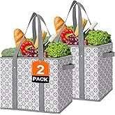 WISELIFE Reusable Grocery Bags [2 Pack],Large Grocery Tote Bag Water Resistant Shopping Bags Foldable Grocery Bag for Clothes,Shoes and Picnic