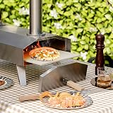 COSTWAY Multi-Fuel Portable Pizza Maker w/ Pizza Stone Stainless Steel Tabletop view 8