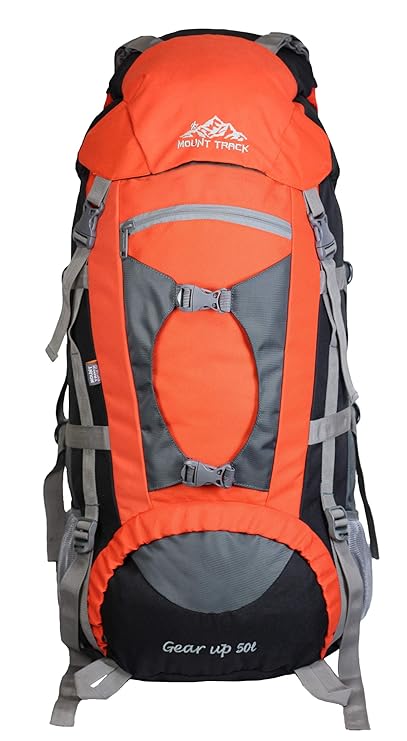 Mount Track R03 Gear Up Rucksack, Hiking & Trekking Backpack 50 Ltrs with Rain Cover and Laptop Compartment