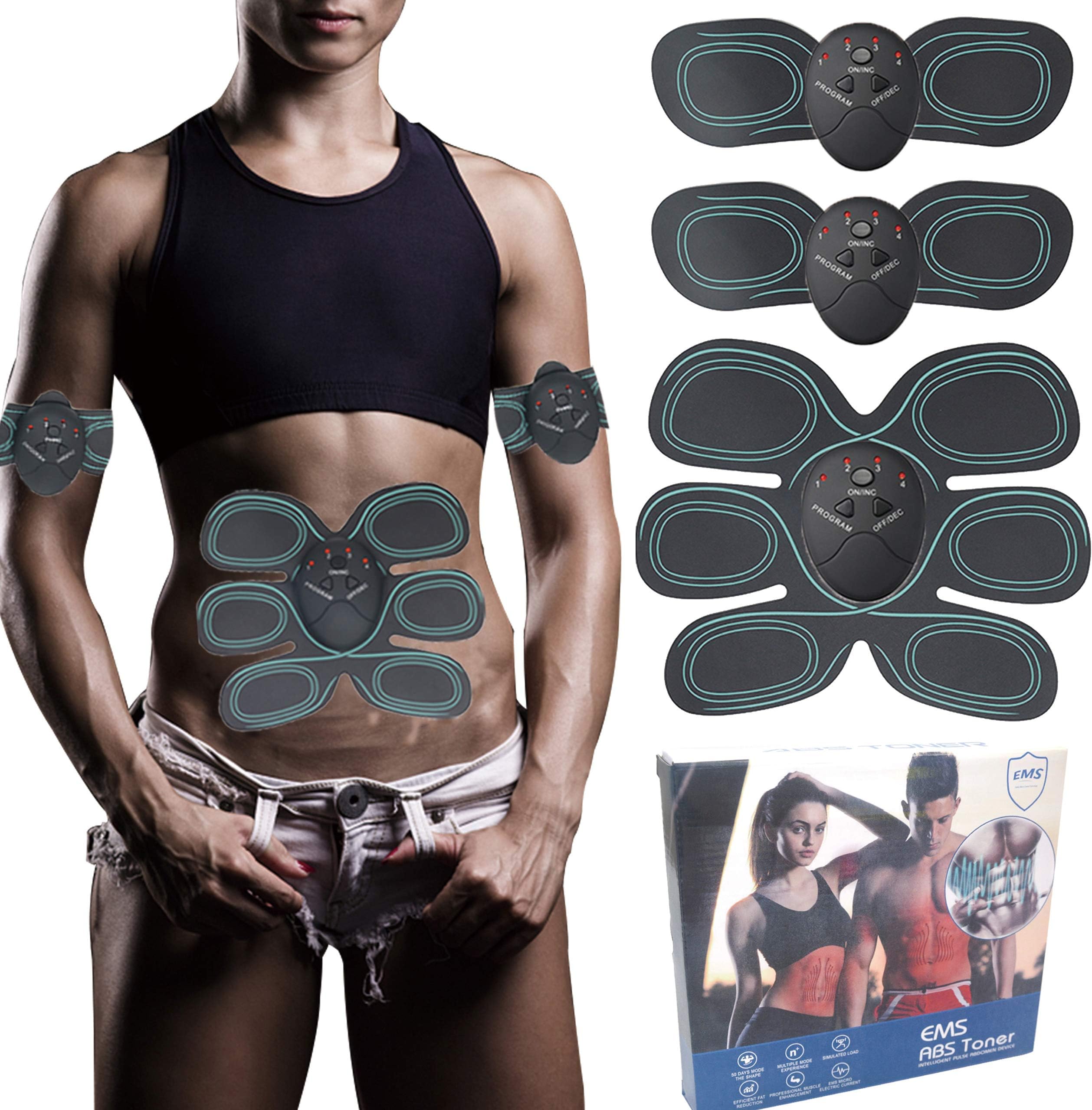 Abs Trainer, Abdominal Exerciser Muscle Toner EMS Muscle Stimulator Slendertone Abs Simulator Electric AB Belts Stomach Toner Abdominal Toning Belts, leg/arm Gym Equipment At Home Workout Fitness