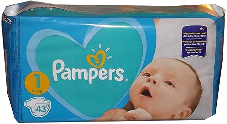 43 (1x43) Pampers Windeln New Baby DRY Gr. 1.( 2-5 KG) (Gewicht: 2-5KG) NEWBORN (1 x 43 Windeln)