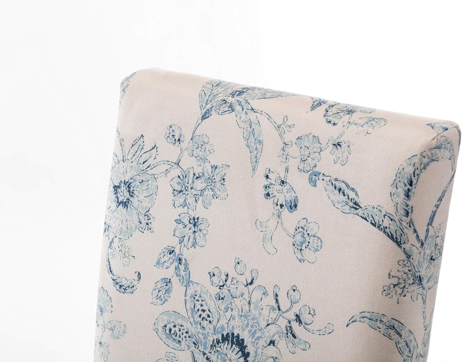 DininL Fur Dining Chair Kitchen Chairs Set of 2 Modern Dining Room Side Chairs Fabric Cushion Seat Back with Nailhead Trim (Flowers) - Chairs