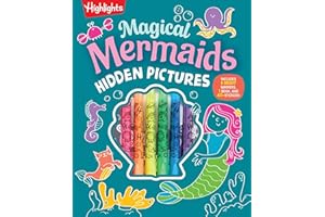 Magical Mermaids Hidden Pictures: Kids Mermaid Coloring Book with Markers Featuring Over 40 Ready-to-Color Stickers, Hidden P
