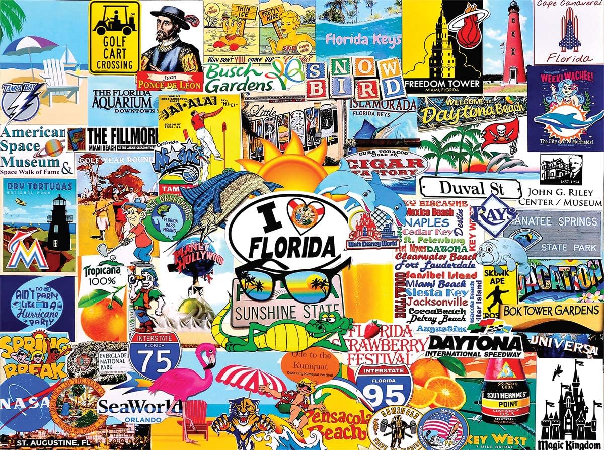 White Mountain Puzzles I Love Florida - 1000 Piece Jigsaw Puzzle