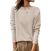 ANRABESS Womens 100% Wool Sweaters Crewneck Long Sleeve Work Business Casual Basic Sweater Tops 2025 Fall Outfits