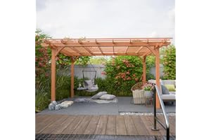 Mulinsonfly Outdoor Pergola 12'x14' - Sturdy Wooden Frame for Garden, Patio, and Backyard, Wood Pergola Ideal for Outdoor Entertaining and Relaxation