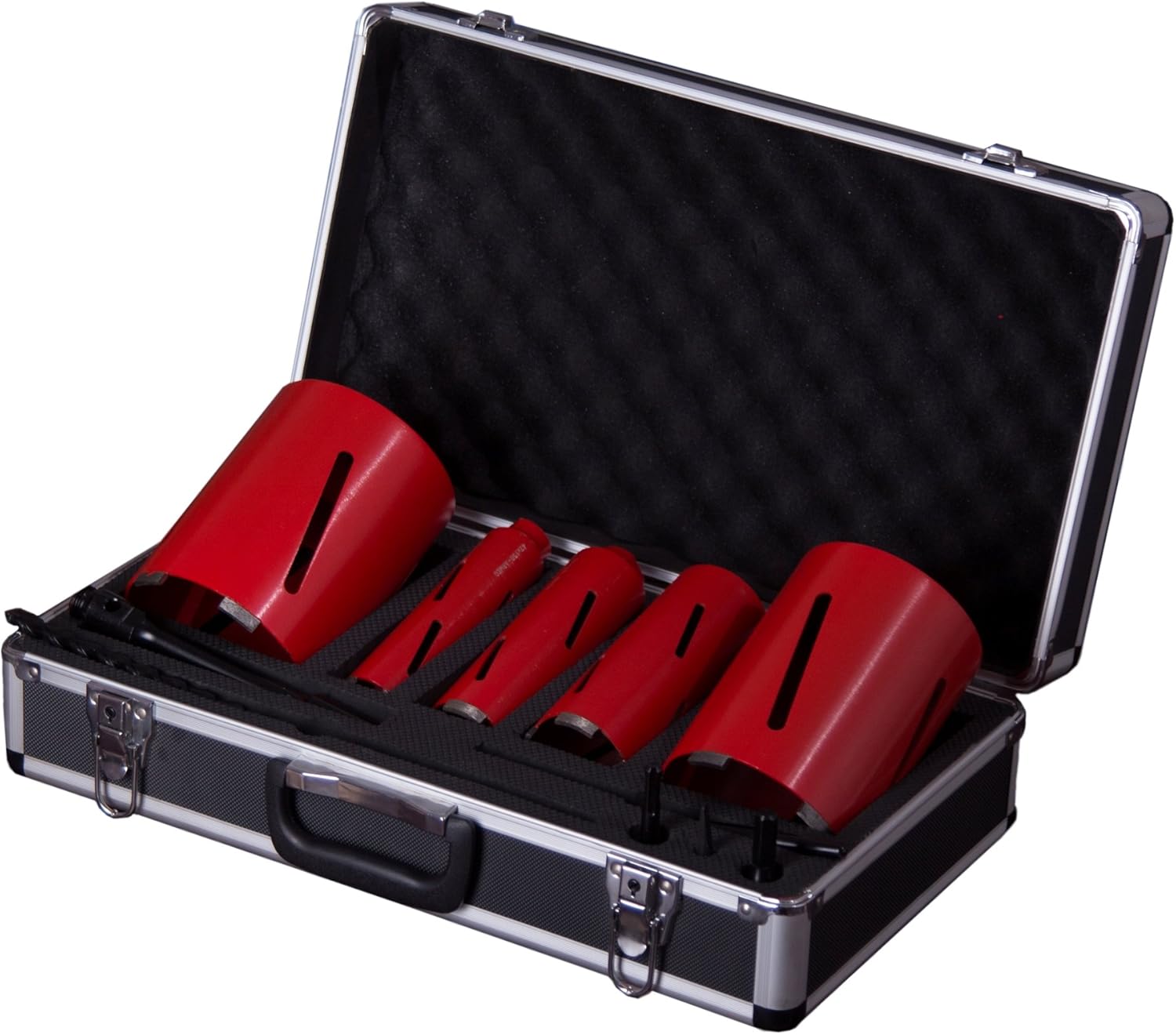 Armeg CDD5PCSET Dry Diamond Core Drill Set (5-Piece), Red/Silver