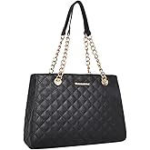 Montana West MEDIUM Tote Bag for Women Quilted Chain Handbags Shoulder Purse
