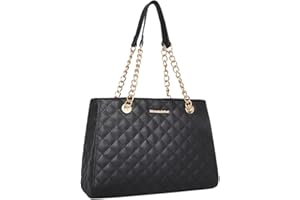 Montana West MEDIUM Tote Bag for Women Quilted Chain Handbags Shoulder Purse