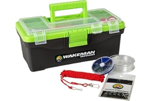 55-Piece Fishing Tackle Set - Tackle Box Includes Sinkers, Hooks, Lures, Bobbers, Swivels, Fishing Line, and More - Fishing Gear by Wakeman (Pink)
