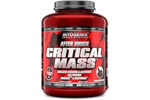 Myogenix Critical Mass - Chocolate Flavored Muscle Mass Weight Gain Supplement, Zero Lactose Protein Powder, Anabolic Whey Protein (6.01 lbs)