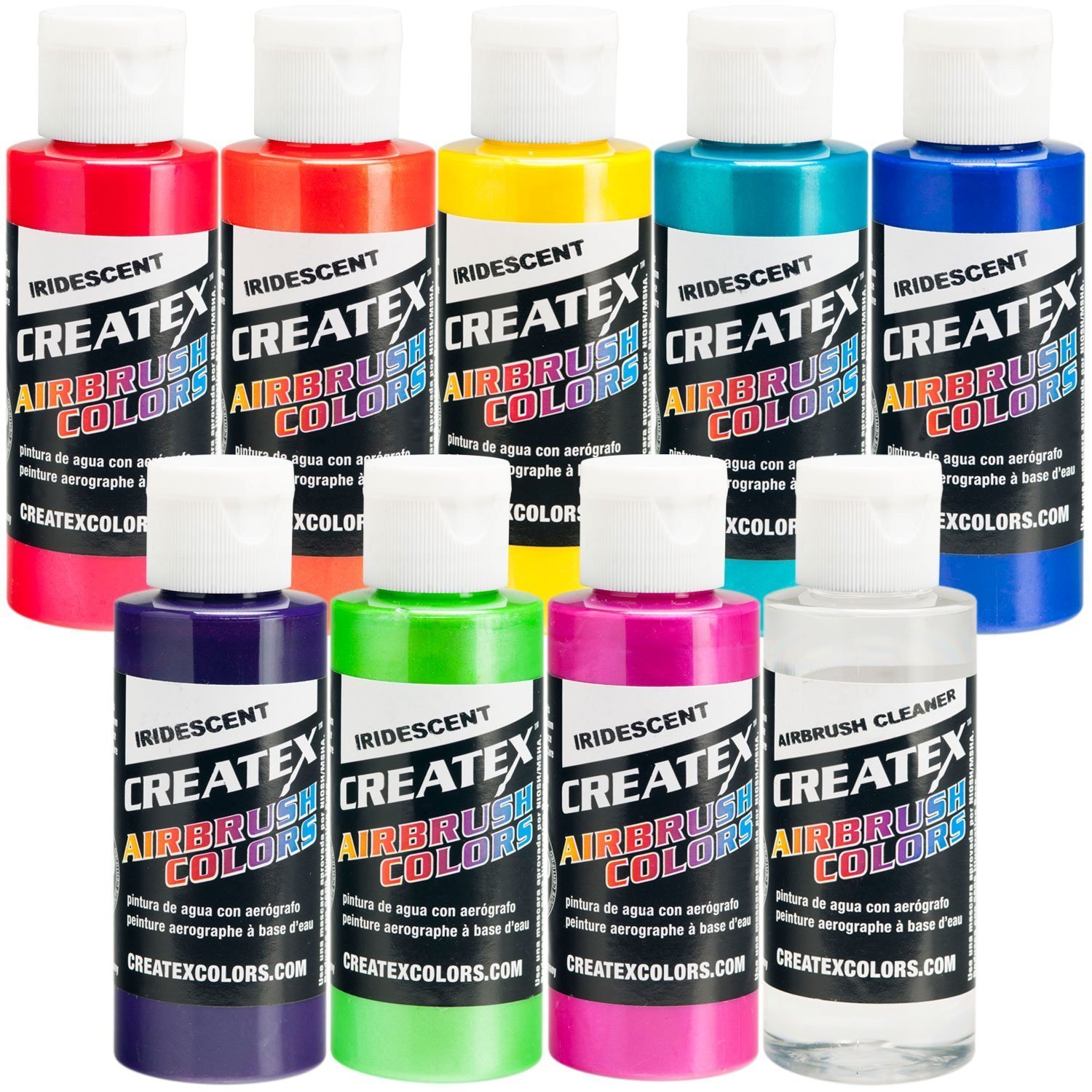 Iridescent 8 Createx Airbrush Paint Colors Set 2 Oz Bottles Buy Online