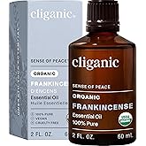Cliganic Organic Frankincense Essential Oil - 100% Pure Natural for Aromatherapy Diffuser | Non-GMO Verified (Packaging May Vary)