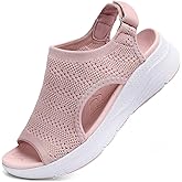 YESWIN Women Arch Support Orthotic Walking Sandals Open Toe Adjustable Ankle Strap