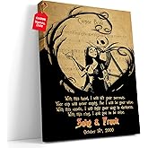 GIFAMI Customized Nightmare Before Romantic Couple Horror Movie Canvas Wall Art Gothic Decor Custom Gifts