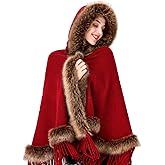 Faux Fur Shawl Hooded Cape Wrap Stole Shrug Bridal Winter Wedding with Hook