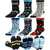 Shihanee 6 Pairs Police Officer Socks for Men Novelty Cop Cotton Crew Socks Birthday Valentines Police Gifts for Husband Boyfriend Dad Law School Academy Law Enforcement Attorney Gifts