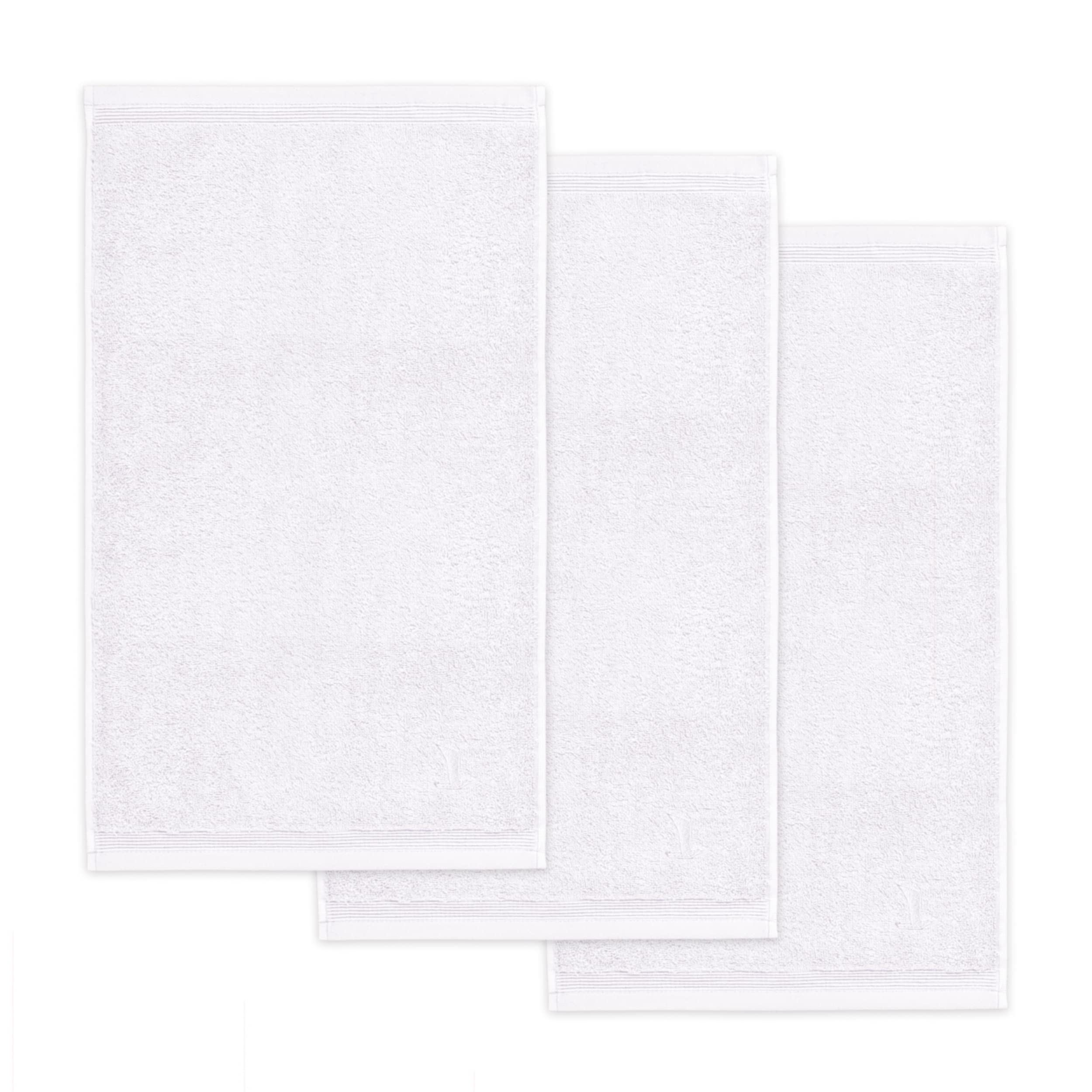 Möve 3er set Superwuschel guest towel 30 x 50 cm made of 100% cotton, snow