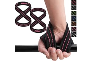 RDX Weight Lifting Straps Figure 8, Anti Slip Strap with cuffs wrist Support for Gym Workout Deadlift Powerlifting Bodybuildi