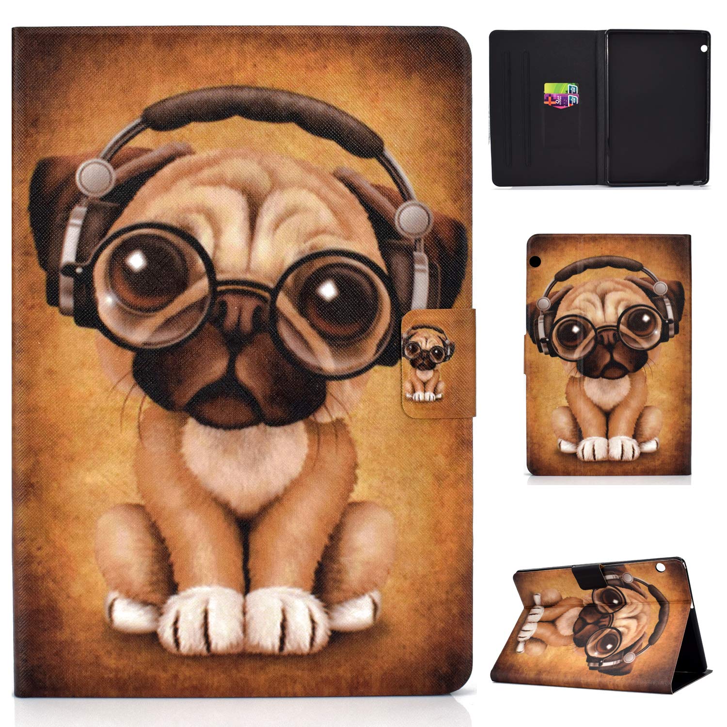 Huawei MediaPad T5 10 Case - Bspring Premium PU Leather Folio Case Stand Cover for Huawei Mediapad T5 10.1Inch Tablet 2018, Dog