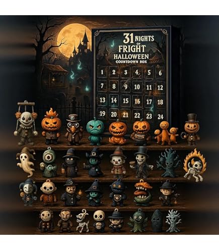 thumbnail image 2 of 31 Nights Of Fright - Halloween Countdown Box With Figurines 2025 Calendar Horror 2 of 11