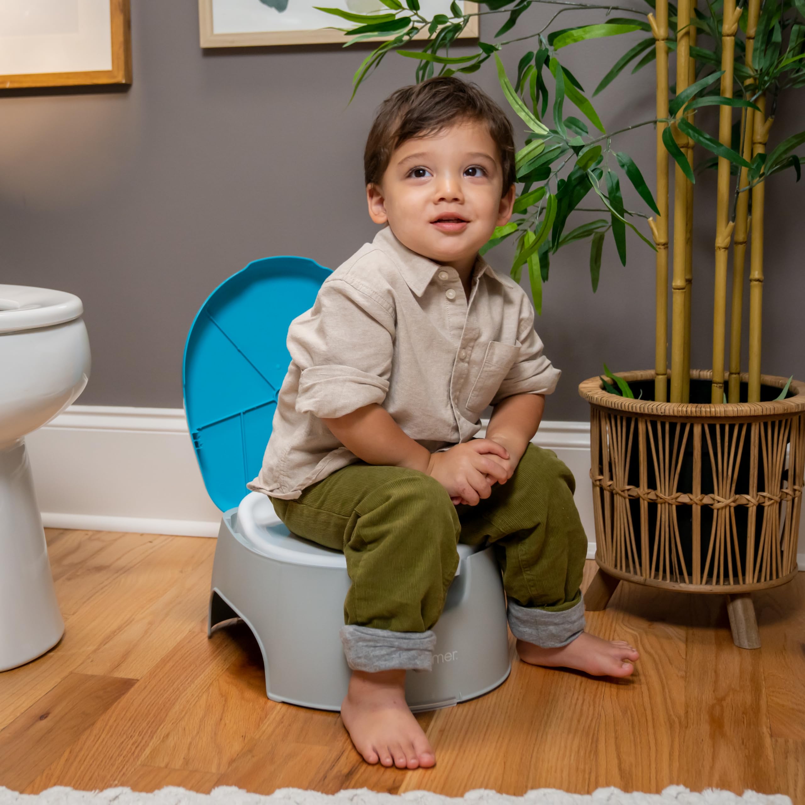 Summer Infant Summer 3-in-1 Train with Me Potty Seat Topper and Stepstool for Toddler Training and Beyond Easy to Empty and Clean Space Saving