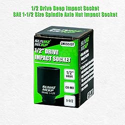 SUNHZMCKP 1/2 Inch Deep Drive Impact Socket, SAE