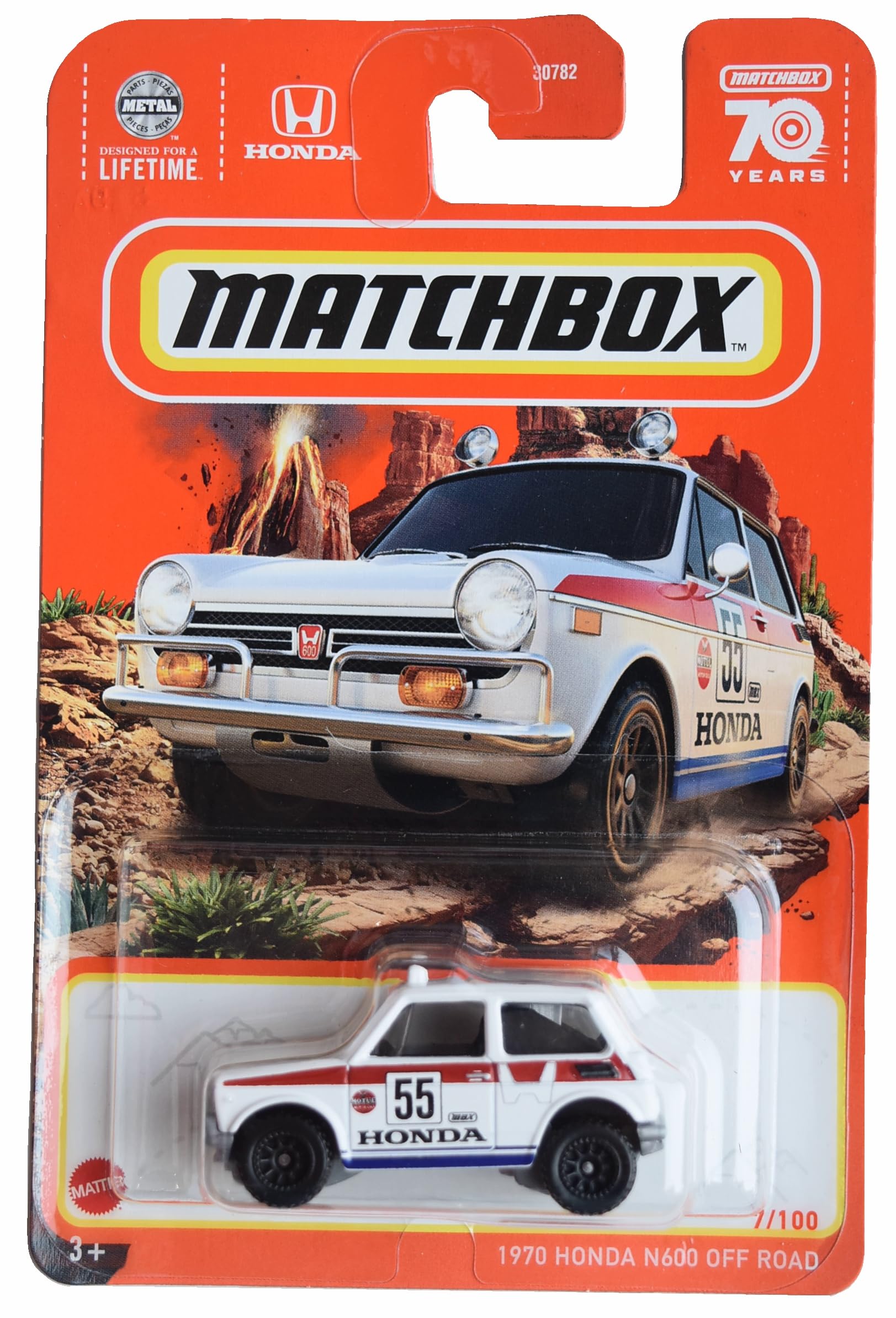 Matchbox 1970 Honda N600 Off Road, White, 1:72 Scale, Car, Toy Car, Children, Unisex