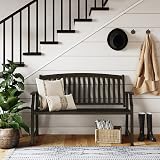 Grand patio Outdoor Bench Dark Brown Aluminum Steel Frame 300kg view 4
