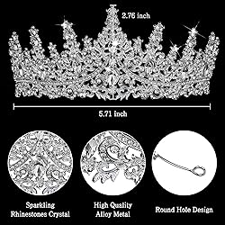 Silver Crown for Women Crystal Princess Tiaras