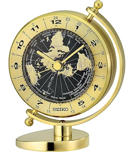 Amazon.com: Seiko 5 Inch Silver Globe Desk and Table Clock