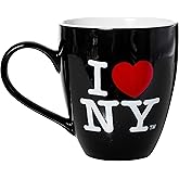 Artisan Owl Officially Licensed I Love New York 4.5" Tall 16oz Ceramic Bistro Coffee Mug (Black)