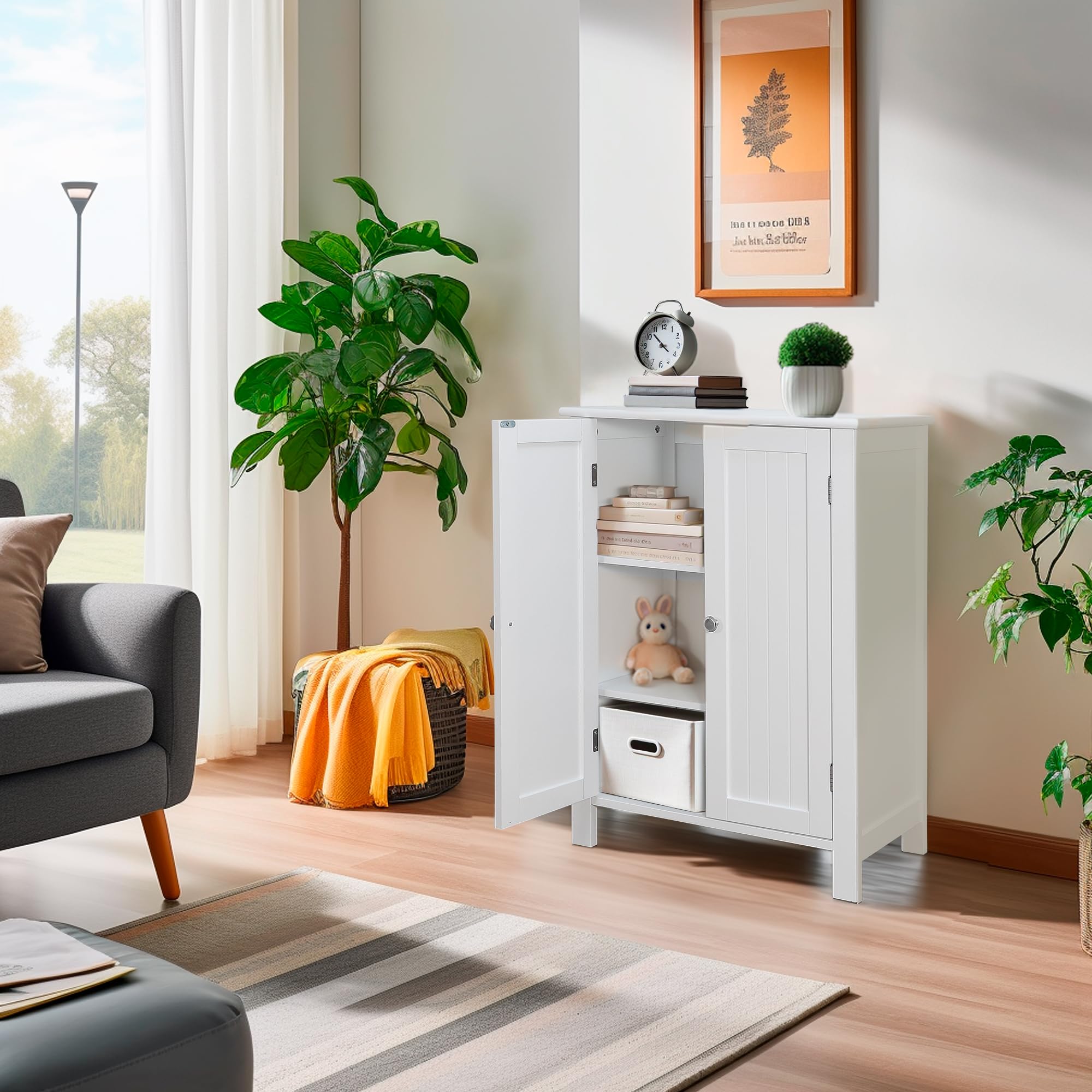 Mua ZENY Bathroom Floor Storage with Double Door + Adjustable