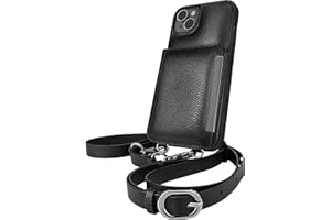 Smartish iPhone 14 Plus Crossbody Wallet Case - Dancing Queen [Purse/Clutch with Detachable Strap & Wristlet] Protective Cover with Credit Card Holder - Stiletto Black - Gunmetal