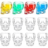 Dandat 12 Pieces Skull Shot Glasses Set 2. 5 oz Mini Clear Bulk for Wedding Party Whiskey, Espresso, Water, Juice, Milk, Coffee, Drinking