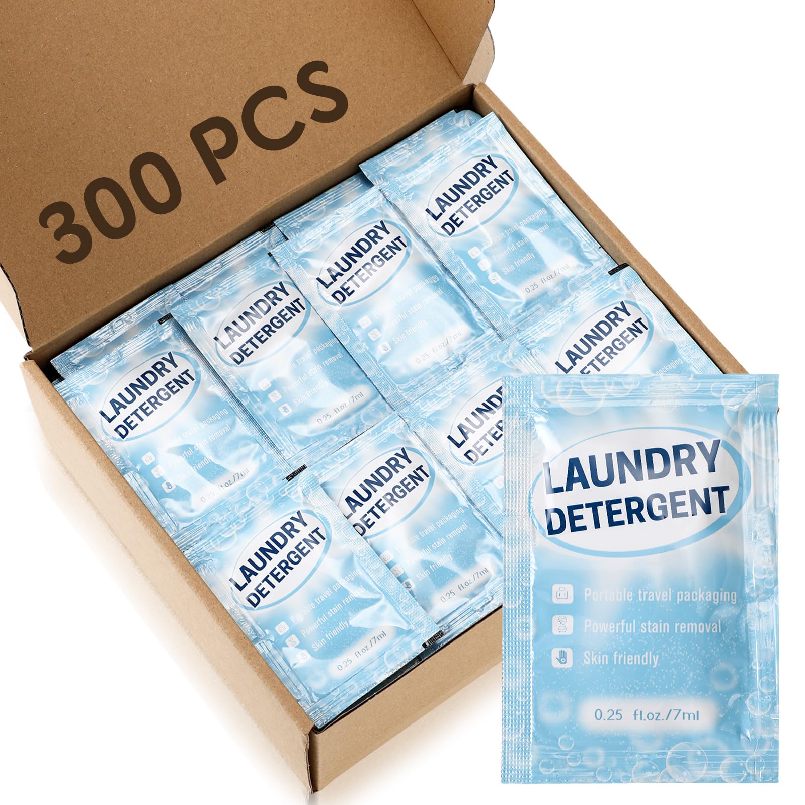 Photo 1 of Leelosp 300 Pcs Individual Travel Laundry Detergent Portable Detergent Packets Travel Size Liquid Soap for Cleaning