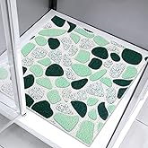 Square Shower Mat 24x24 Inch Non Slip Bath Mat for Inside Shower Loofah Shower Mat for Elderly Soft Textured Foot Massage Pad Bathroom Floor Mat for Wet Area, Without Suction Cups, Quick Drying