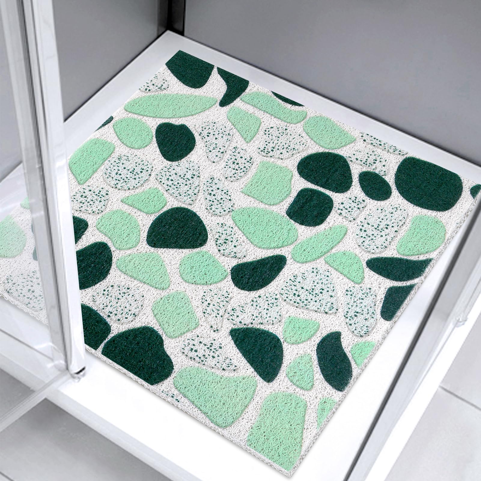 Square Shower Mat 60x60cm Non Slip Anti Mould Bathmat for Inside Shower丨Loofah Shower Mat for Inside Bath Soft Massage Mat for Bathroom Wet Areas丨Anti-Slip Bathtub Mat Washable Cuttable Quick Dry