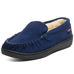 Alpine Swiss Yukon Mens Suede Shearling Slip On