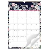 2027 Calendar - 2027 Wall Calendar, 12 Monthly Wall Calendar 2027 from January 2027 - December 2027, 12" x 17", Twin-Wire Binding + Hanging Hook + Ruled Blocks + Thick Paper with Julian Dates - Floral
