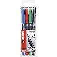 STABILO OHP Pen OHP Pen Permanent - Medium - Wallet of 4 - Assorted Colours