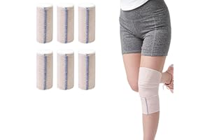 MUSEFITR 4 In Elastic Bandage Wrap 6 Pack, Compression Bandage Wrap for Ankle, Elbow, Knee, Shoulder,Tummy, Body, Premium Sport Support & Injury Recovery, Reusable & Durable