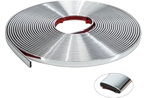 JSIWOTH 9.8 Ft Peel and Stick Trim, Shiny Silver Molding Trim Waterproof for Wall, Baseboard, Edges, Borders, Window Frames, Backsplash Tiles, Flexible and Self Adhesive Trim