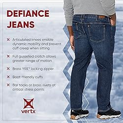 Vertx Mens Defiance Jeans Casual Pants, Dark