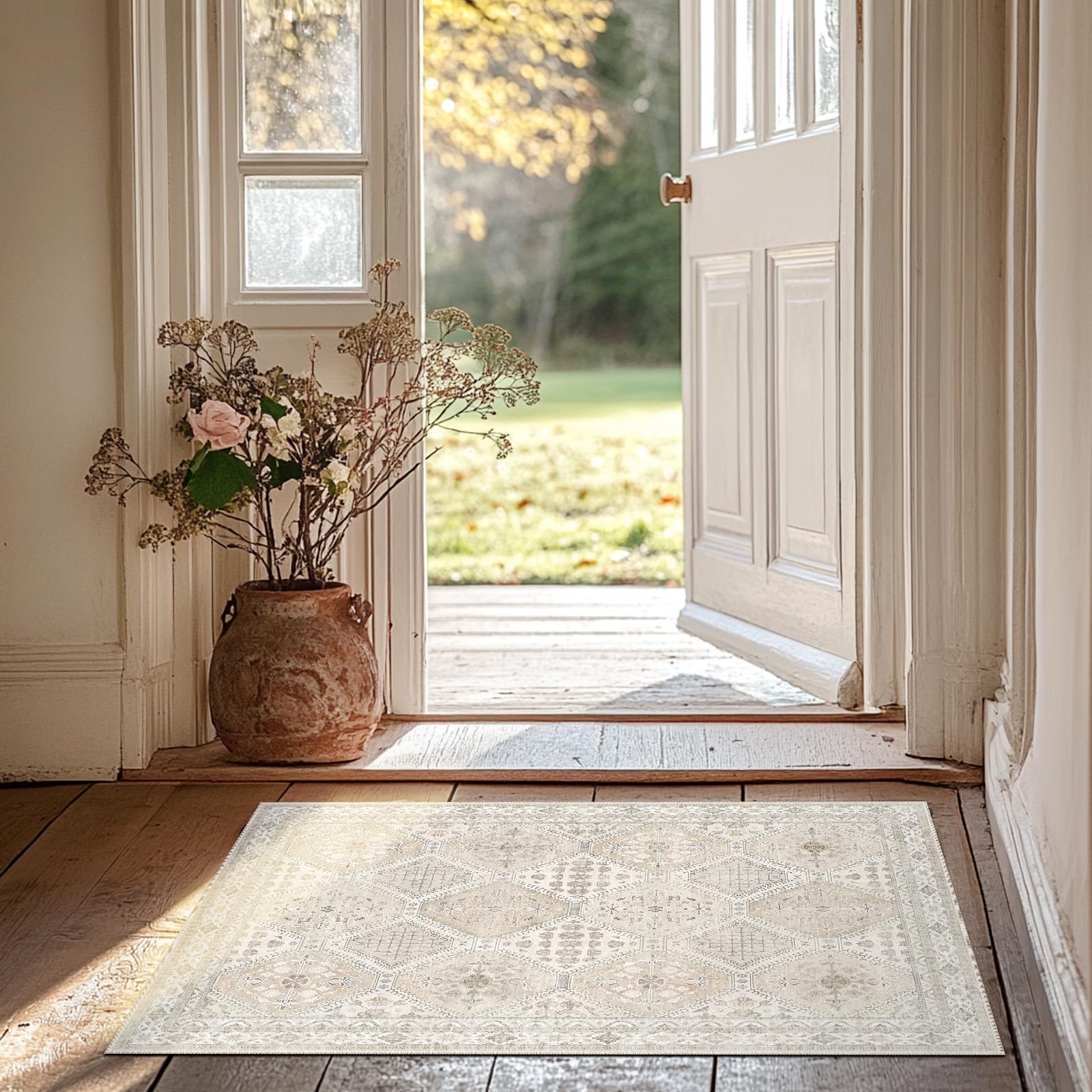 CAPALOCA 2x3 Area Rug Bohemian Rugs with Print